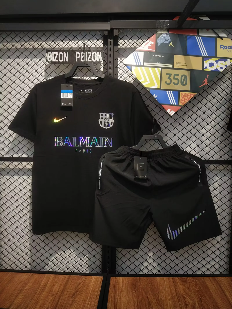 CONJUNTO BARCELONA EDIÇÃO ESPECIAL BALMAIN PARIS BLACK 24/25 homem